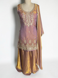 Lavender & Gold Shimmer Palazzo Set